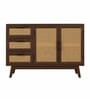 Caelum 2-Door Sideboard With Rattan Mesh Front In Walnut Finish