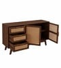 Caelum 2-Door Sideboard With Rattan Mesh Front In Walnut Finish