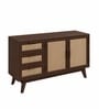 Caelum 2-Door Sideboard With Rattan Mesh Front In Walnut Finish