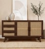 Caelum 2-Door Sideboard With Rattan Mesh Front In Walnut Finish