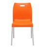 Cafeteria Plastic Cafe Chairs in Orange Colour Set Of 2