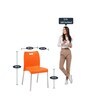 Cafeteria Plastic Cafe Chairs in Orange Colour Set Of 2