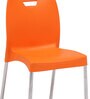 Cafeteria Plastic Cafe Chairs in Orange Colour Set Of 2