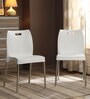 Cafeteria Plastic Cafe Chair (Set of 2) in White Colour
