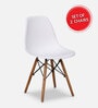 Decorative Cafeteria Plastic Chair (Set of 2) in White Colour