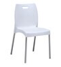 Cafeteria Plastic Cafe Chair (Set of 2) in White Colour