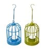 Cage Blue Iron (Set of 2) Hanging Tea Light Holder