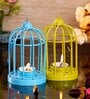 Cage Blue Iron (Set of 2) Hanging Tea Light Holder