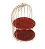 Two Layer Cage Ceramic Platter with Maroon Plates
