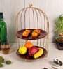 Two Layer Cage Ceramic Platter with Maroon Plates
