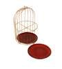 Two Layer Cage Ceramic Platter with Maroon Plates