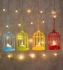 Cage Multicolor Iron (Set of 4) Hanging Tea Light Holder
