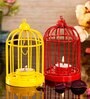 Cage Yellow Iron (Set of 2) Hanging Tea Light Holder