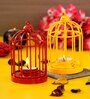 Cage Yellow Iron (Set of 2) Hanging Tea Light Holder