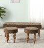 Cairo Bench Set In Green Sparkle Colour