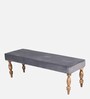 Cairo Velvet Accent 3 Seater Bench In Grey Colour