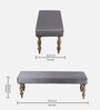 Cairo Velvet Accent 3 Seater Bench In Grey Colour