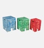Calais Pine Wood Nesting Side Table In Multicolour (Set of 3) Calais Pine Wood Nesting Side Table In Multicolour (Set of 3)