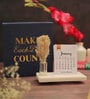 Calendar 2026 White Marble & Paper Desk Organizers
