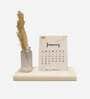 Calendar 2024 White Marble & Paper Desk Organizers