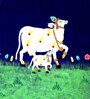 Calf Cow Kashmiri Multicolour Paper Mache Wall Art