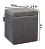 Cali Fabric Ottoman in Grey Colour