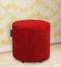 Cali Fabric Pouffe in Red Colour