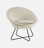 Calip Velvet Low Back Lounge Chair In Off White Colour
