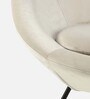 Calip Velvet Low Back Lounge Chair In Off White Colour