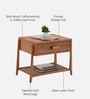 Calista Bedside Table In Brown Finish