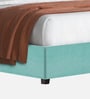 Caliya Velvet Upholstered King Size Bed in Aqua Blue Colour with Box Storage