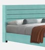 Caliya Velvet Upholstered King Size Bed in Aqua Blue Colour with Box Storage