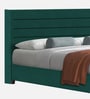Caliya Velvet Upholstered King Size Bed in Pine Green Colour with Box Storage