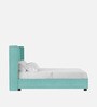 Caliya Velvet Upholstered King Size Bed in Aqua Blue Colour Caliya Velvet Upholstered King Size Bed in Aqua Blue Colour