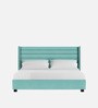 Caliya Velvet Upholstered King Size Bed in Aqua Blue Colour Caliya Velvet Upholstered King Size Bed in Aqua Blue Colour