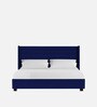 Caliya Velvet Upholstered King Size Bed in Imperial Blue Colour