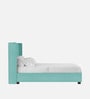 Caliya Velvet Upholstered Queen Size Bed in Aqua Blue Colour with Box Storage