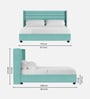 Caliya Velvet Upholstered Queen Size Bed in Aqua Blue Colour with Box Storage