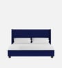 Caliya Velvet Upholstered Queen Size Bed in Imperial Blue Colour with Box Storage