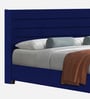 Caliya Velvet Upholstered Queen Size Bed in Imperial Blue Colour with Box Storage