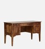 Calladrum Sheesham Wood Writing Table In Rustic Teak Finish