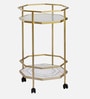 Callie Bar Trolley In Gold Finish