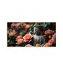 Calm Buddha With Flower Glass Finish Horizontal Wall Art