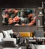 Calm Buddha With Flower Glass Finish Horizontal Wall Art