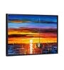 Calm Sunset Multicolour Synthetic Wood Framed Canvas Wall Painting