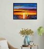Calm Sunset Multicolour Synthetic Wood Framed Canvas Wall Painting