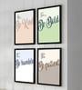 Be Kind Be Bold Quote Wall Art Framed Set of 4