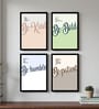Be Kind Be Bold Quote Wall Art Framed Set of 4