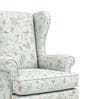 Calyra Teak Wood Wing Chair With Suede Fabric In Powder Blue Colour Calyra Teak Wood Wing Chair With Suede Fabric In Powder Blue Colour