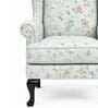 Calyra Teak Wood Wing Chair With Suede Fabric In Powder Blue Colour Calyra Teak Wood Wing Chair With Suede Fabric In Powder Blue Colour